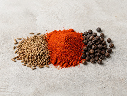 Spices: Cumin, Paprika, Black Pepper