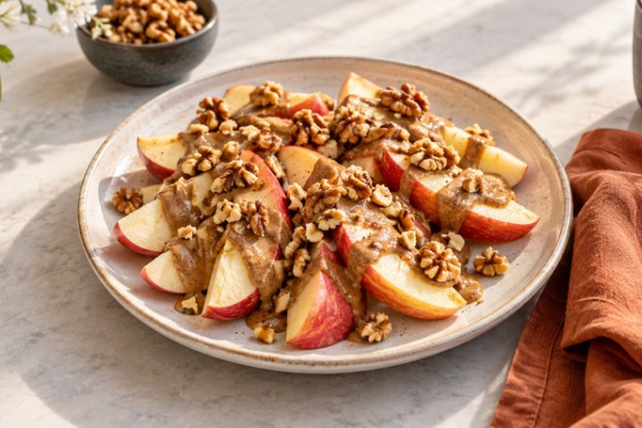Protein-Packed Apple Slices with Almond Butter and Walnuts (Monday, October 28, 2024)
