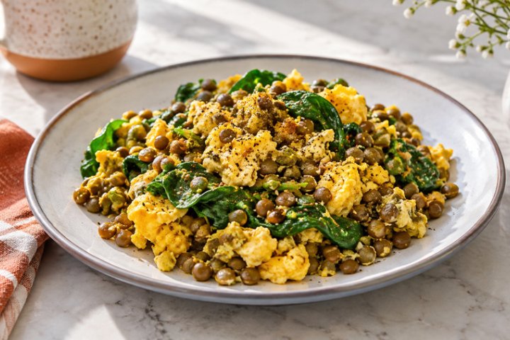 Savory Spiced Lentil & Egg Scramble