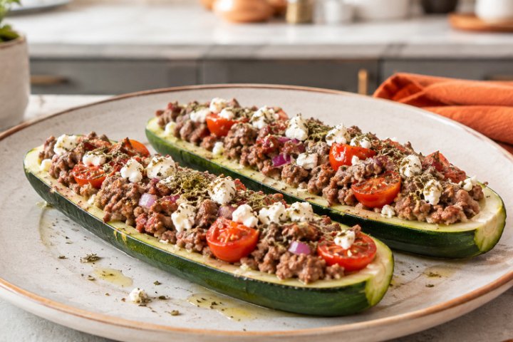 Friday's Mediterranean Lamb & Zucchini Boats