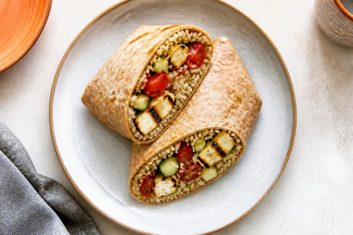 Mediterranean Quinoa & Grilled Halloumi Wrap with Lemon-Herb Dressing (Saturday, October 26, 2024)